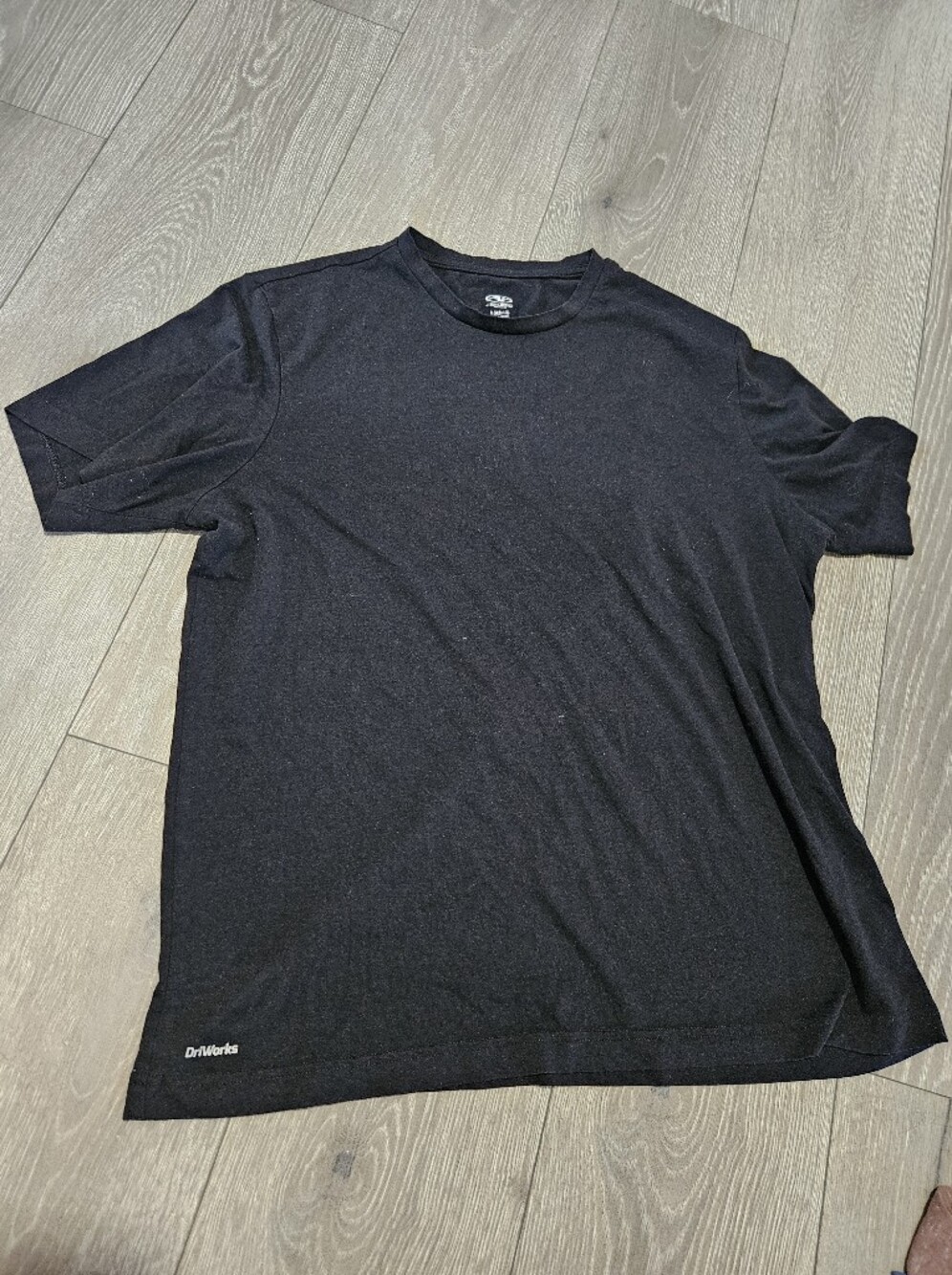 ATHLETIC WORKS Mens Black Short Sleeve Crew T-Shirt